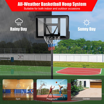 Portable Basketball Hoop with 1.35-3.05m Adjustable Height