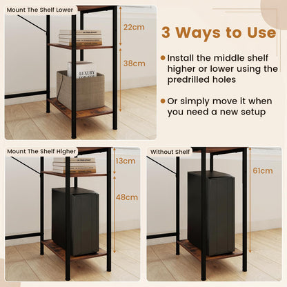 120 cm Reversible Home Office Desk with Headphone Hook and Shelves