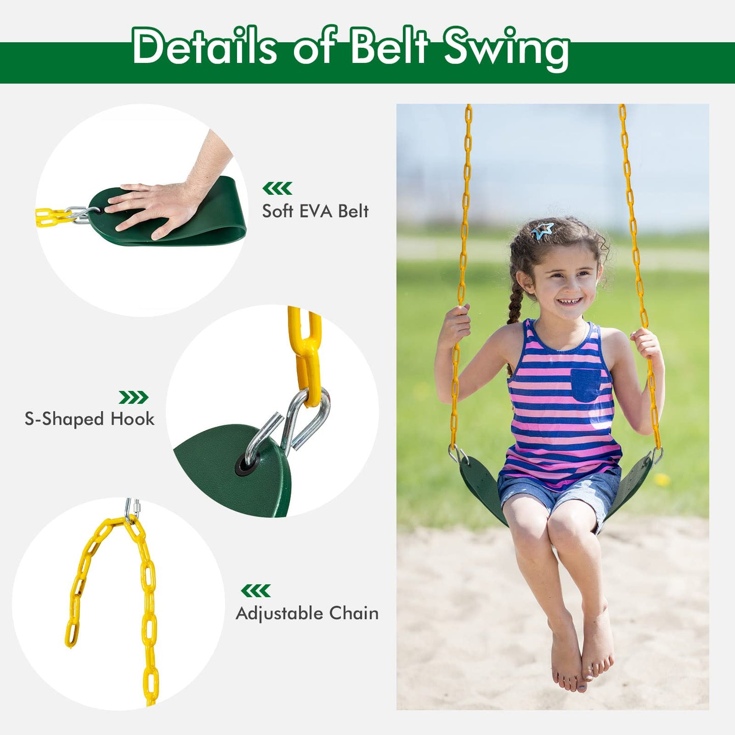 Belt and Nest Swing Seat with Adjustable Hanging Ropes