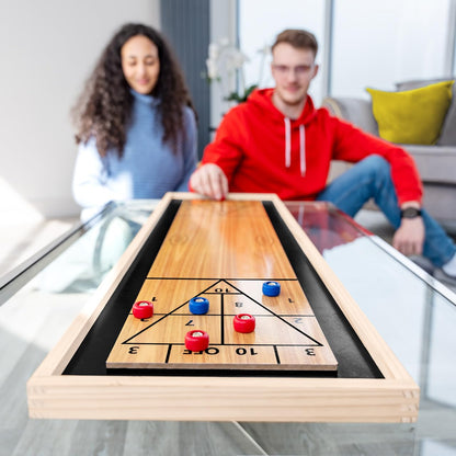 2-In-1 Tabletop Curling Game & Shuffleboard Board Games