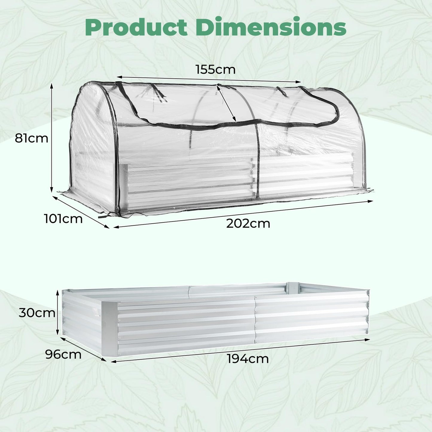 Raised Garden Bed with Greenhouse, Outdoor Elevated Planter Box