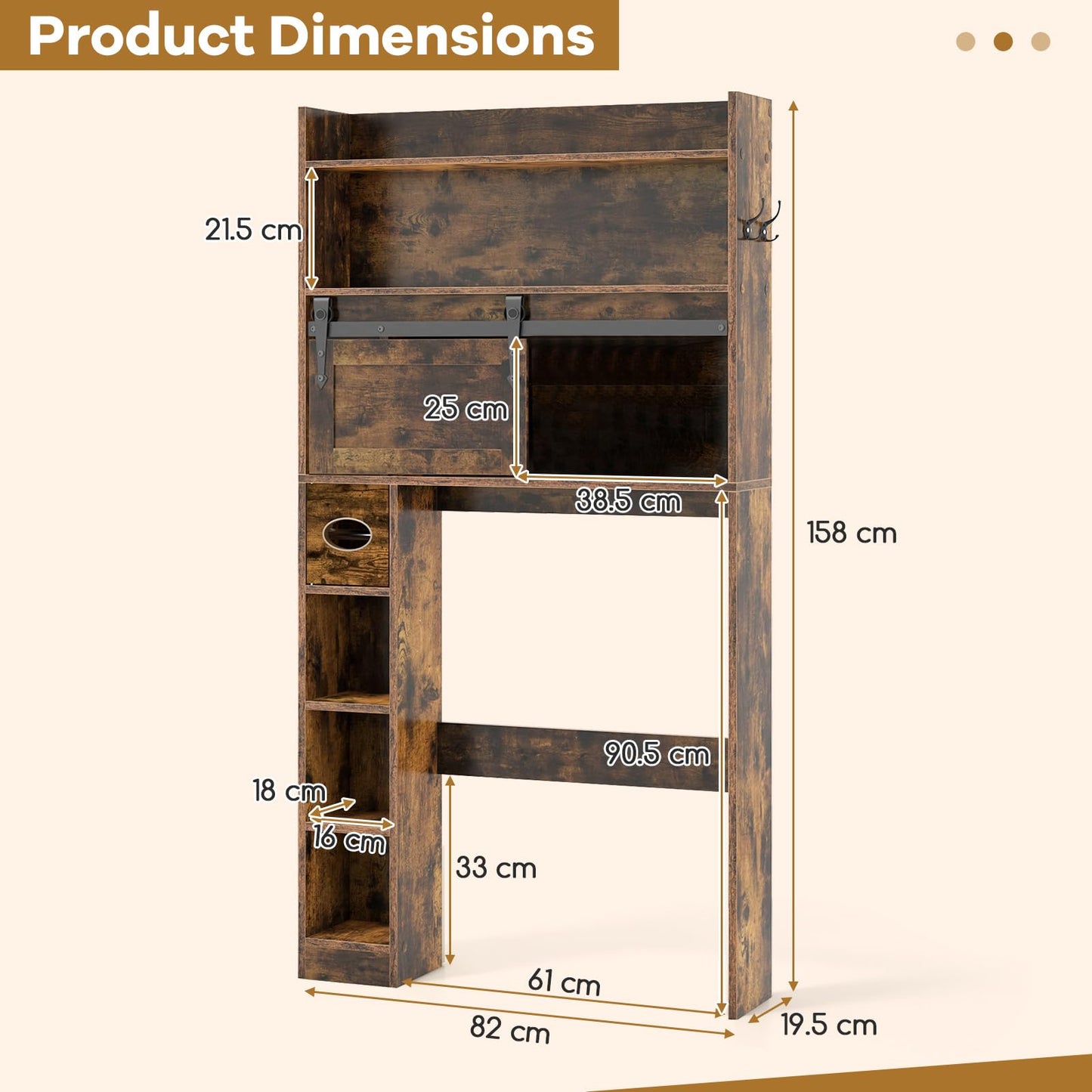 Over The Toilet Storage Cabinet Farmhouse Bathroom Organizer Toilet Rack