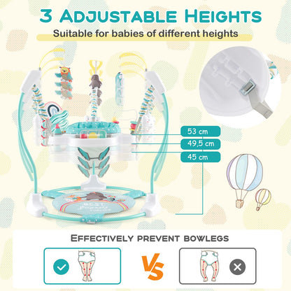 Height Adjustable Infant Activity Center with 360° Rotary Seat