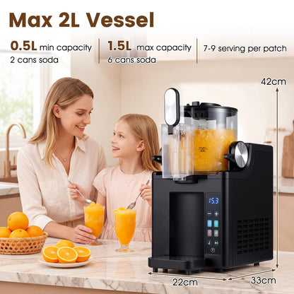 Slushie Machine 2L,2-in-1 Frozen Drink & Ice Cream Maker in 10 Mins