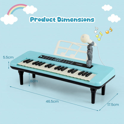 37 Keys Kids Portable Piano Keyboard with Microphone and Music Stand