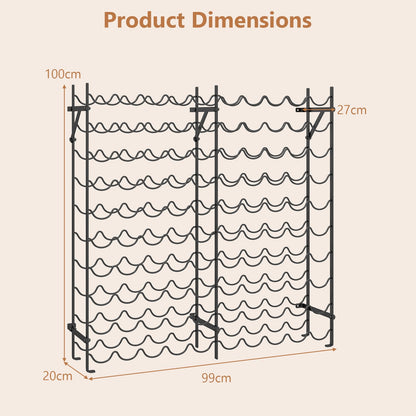 100 Bottles Wine Rack, 10-Tier Wine Holder Stand with Wall-Anchored Design