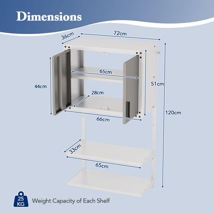 Metal Wall Cabinet with Lock and 3 Adjustable Shelves