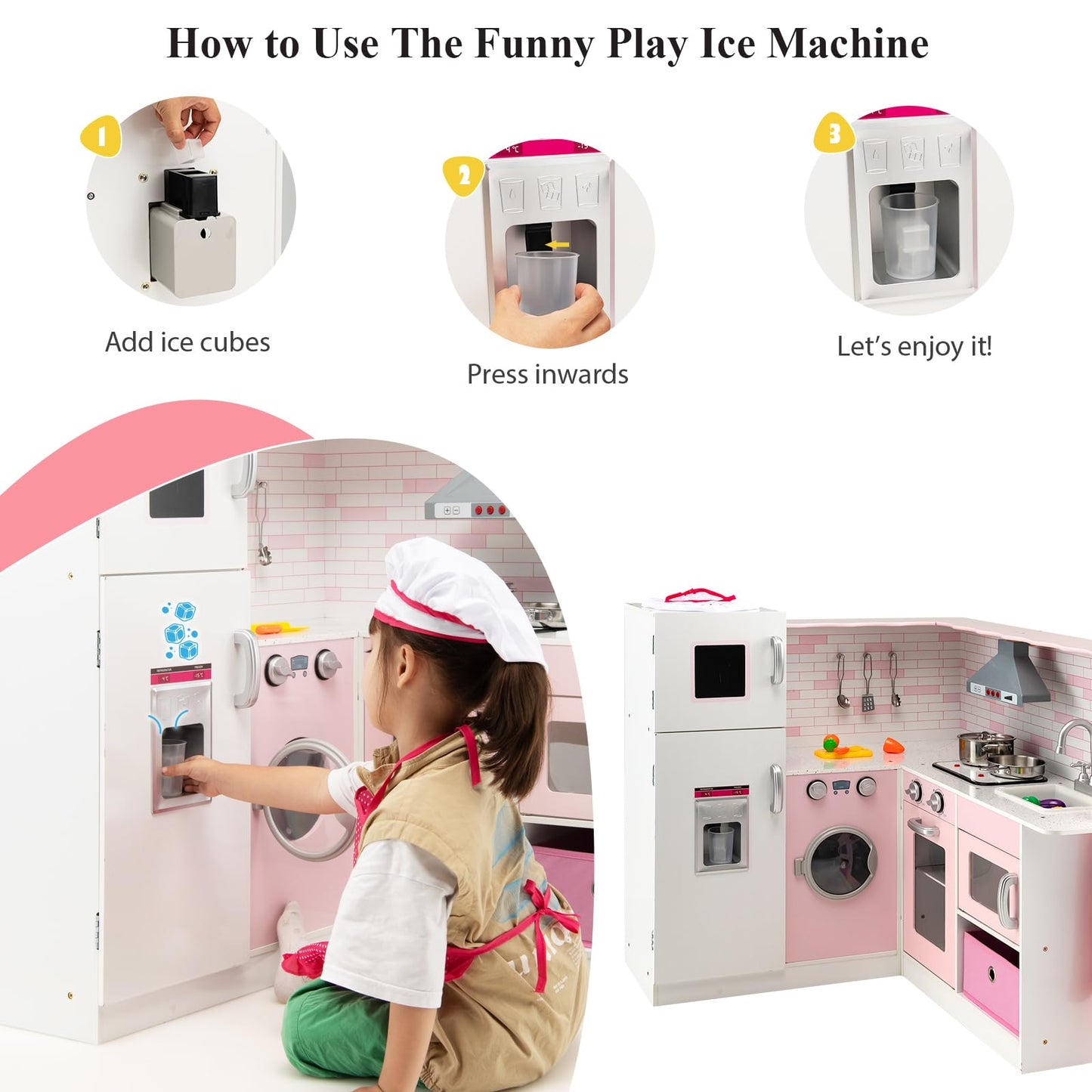 Kids Corner Kitchen Playset with Apron and Chef Hat