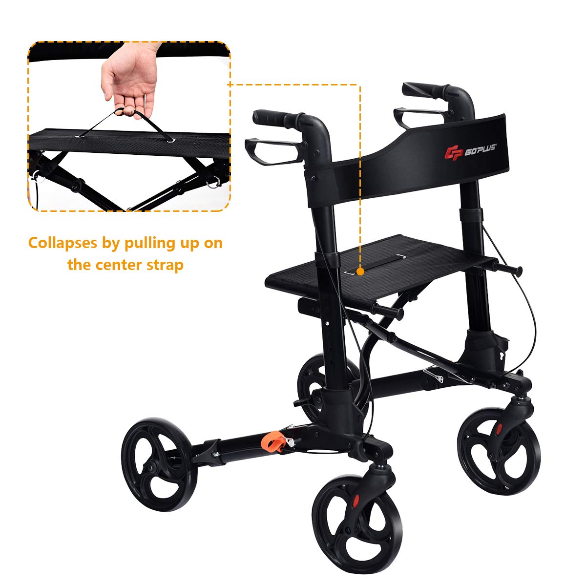 Lightweight Aluminium Folding Walking Mobility Aid With 4 Wheels
