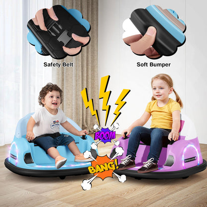 12V Kids Bumper Car with Joysticks Remote Control for Toddlers 18+ Months Old