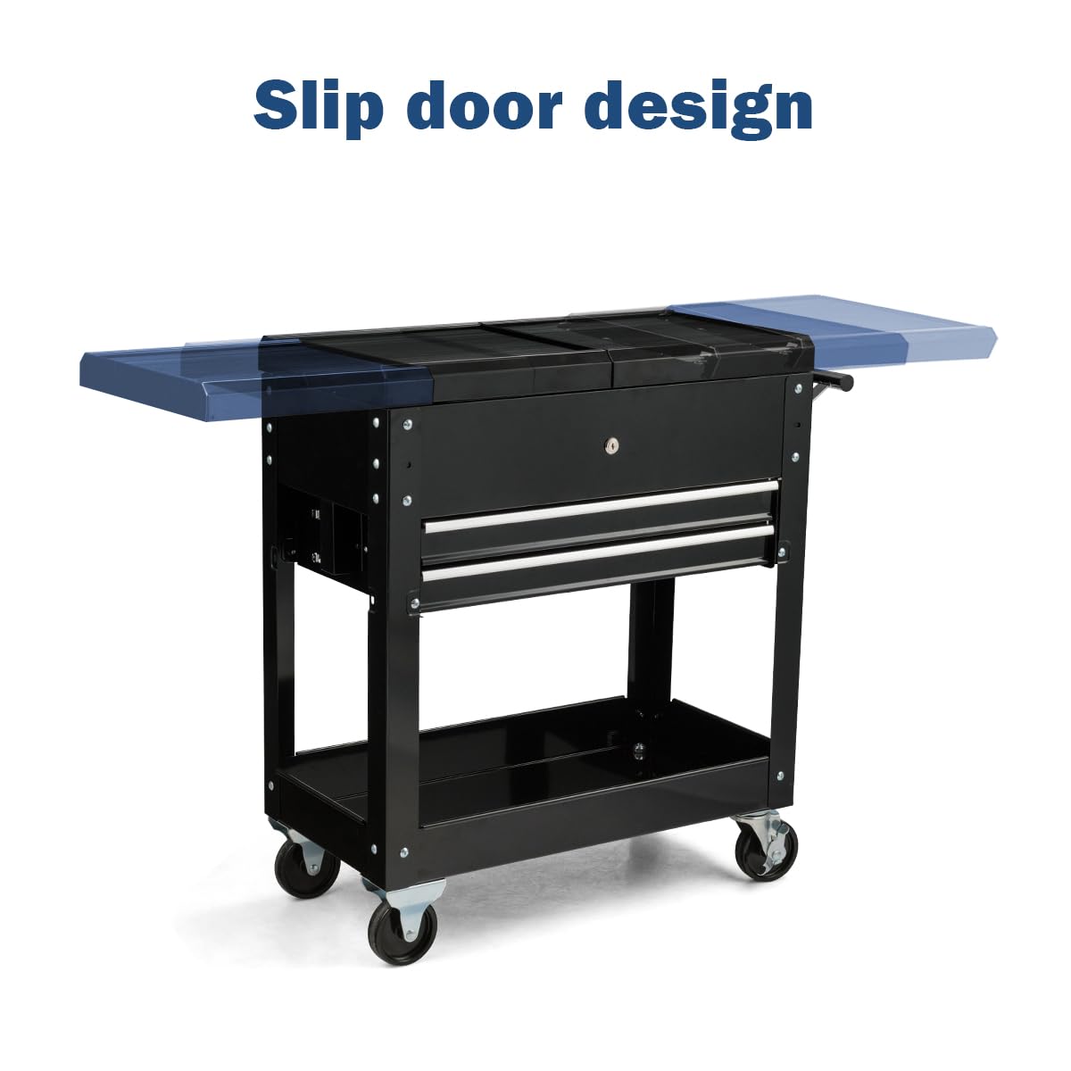 Lockable Rolling Tool Cart with Wheels and Drawers
