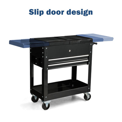 Lockable Rolling Tool Cart with Wheels and Drawers