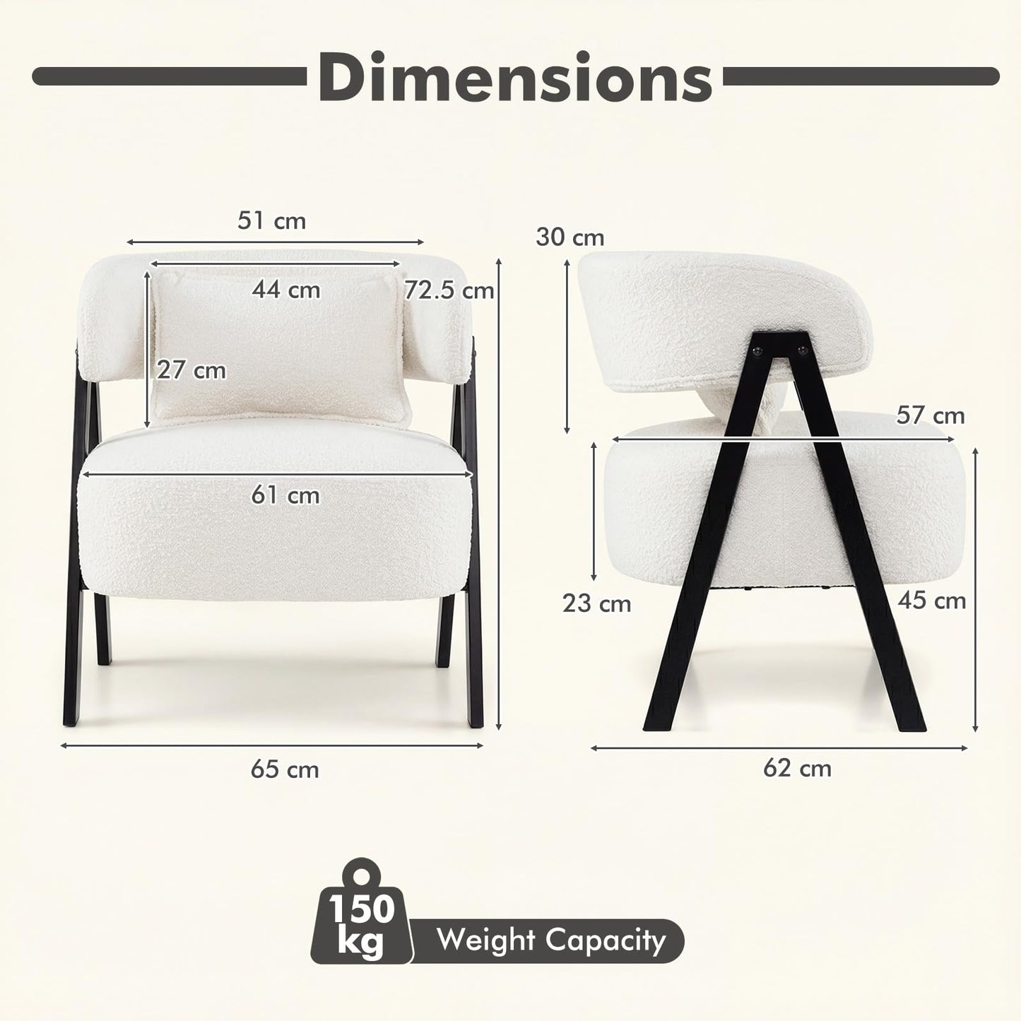 Barrel Accent Chair Upholstered Armchair with Lumbar Pillow