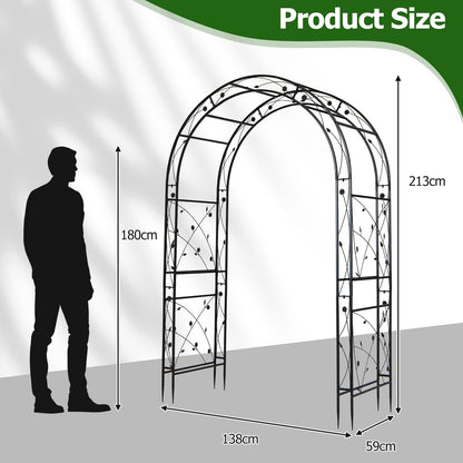 Metal Garden Arch, Large Archway Trellis Pergola Arbour for Rose Vines Climbing Plant, Patio Arbor Decoration Stand
