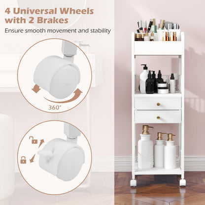 Floor Skincare Organizer Cosmetics Storage Cart with Drawers