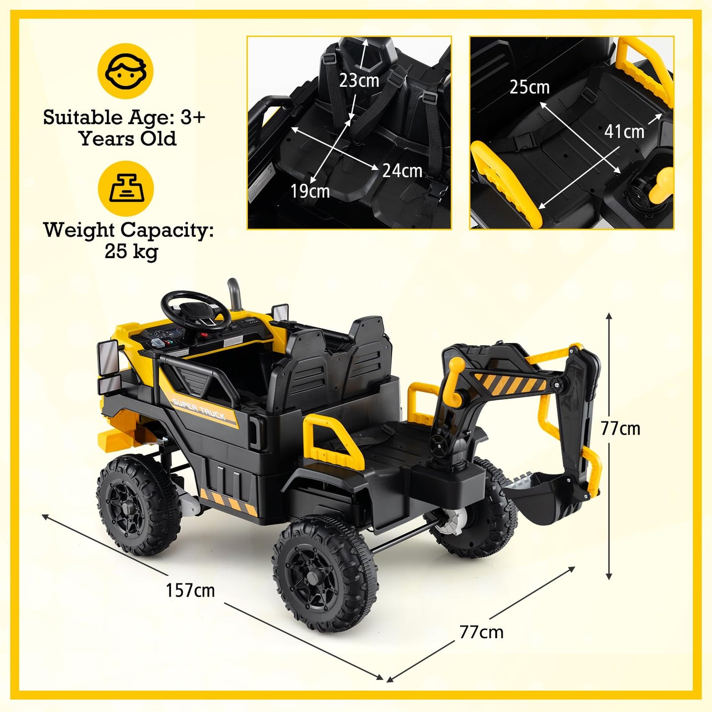 4WD Electric Truck Construction Vehicle with Remote Control