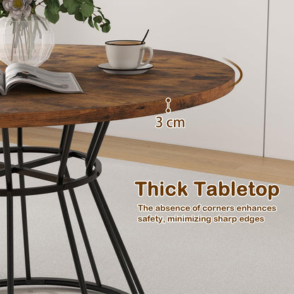 118cm Dining Table for 4-6 People, Round Kitchen Table