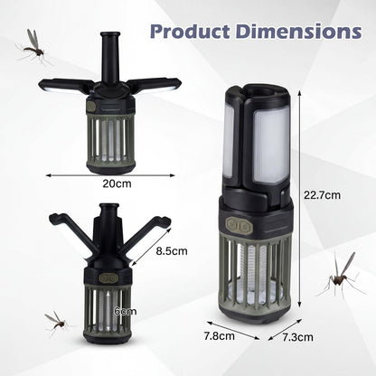 Outdoor Bug Zapper with Foldable Lantern USB-C Rechargeable for Camping