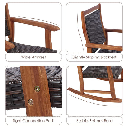 3 Piece Outdoor Rocking Table Chairs Set