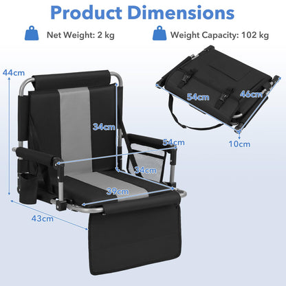 Foldable Stadium Seat, Padded Camping Chair with Back Support