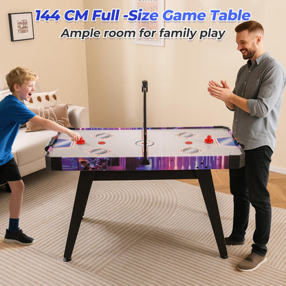 144 CM Air Hockey Table with 2 Pucks and 2 Pushers for Kids and Adults