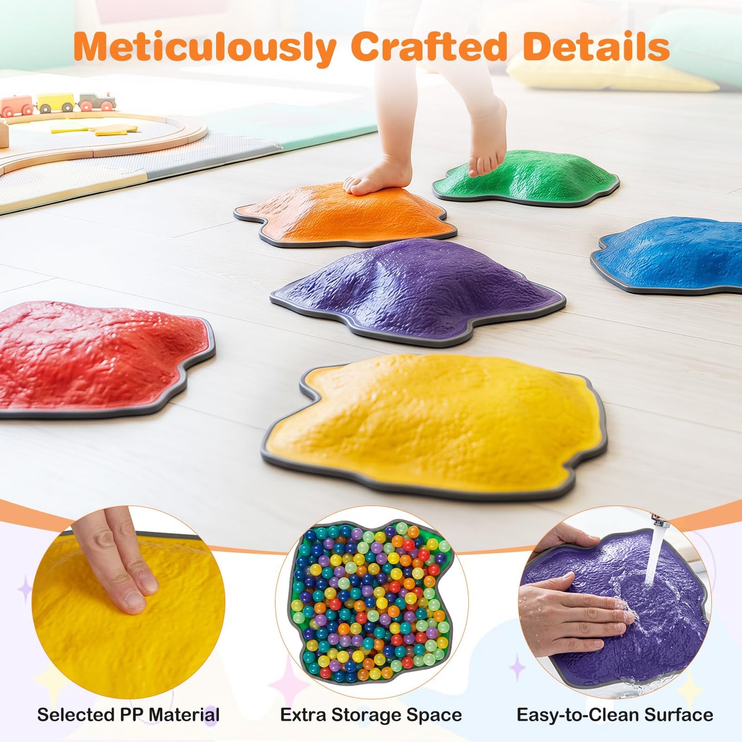 Kids Stepping Stones, Stackable Balance Blocks