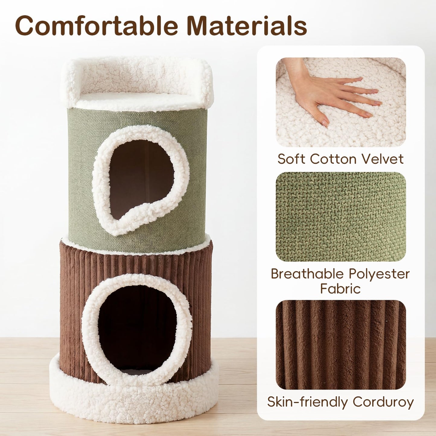 Cat House for Indoor Cats, Multi-Level Cat Tower with Top Perch
