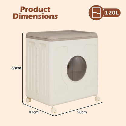 Clothes Storage Box with Lid and Wheels for Bedding Organization