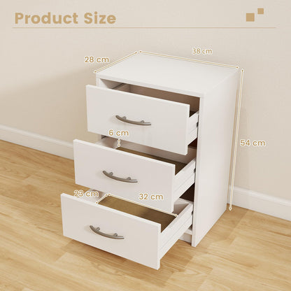 3-Drawer Nightstand with Storage for Living Room Bedroom