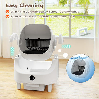 Self-Cleaning Cat Litter Box, Open-Top Electric Automatic Cat Toilet with APP Control