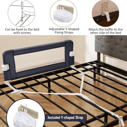 Foldable Toddler Bed Rail with Removable Oxford Cover