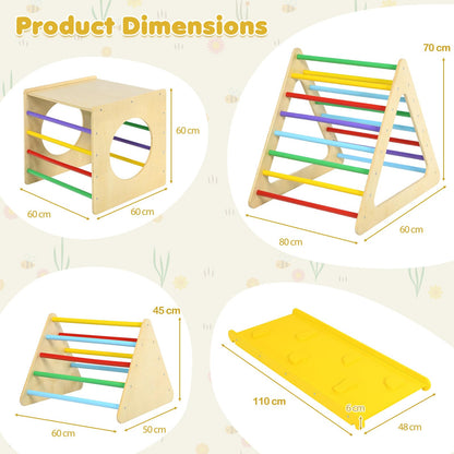 6-in-1 Set of 5 Toddler Triangle Climber for Sliding and Climbing