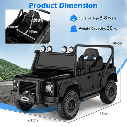 12V Kids Ride on Car, Land Rover Licensed Electric Cars with Remote Control
