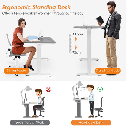 Electric Height Adjustable Standing Desk with Memory Smart Presets and Anti-Collision Function