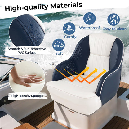 Pontoon Boat Chair with Thickened Sponge Padding