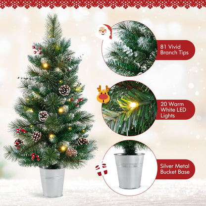 90CM Artificial Xmas Tree with 81 Branch Tips and Eucalyptus Leaves