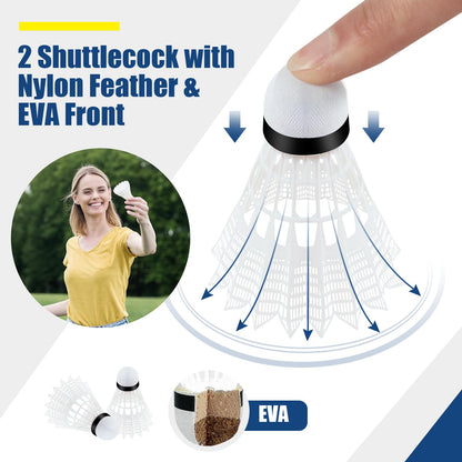 Adjustable Badminton Net Set for Backyard Driveway Beach Portable
