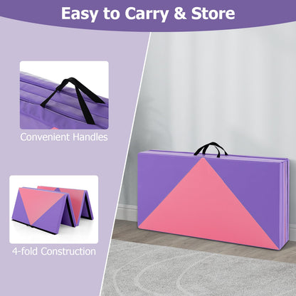 8FT Gymnastics Exercise Mat with High Density 5cm Thick Foam