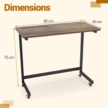 Rolling Laptop Desk Cart with Tablet Slot and Wheels