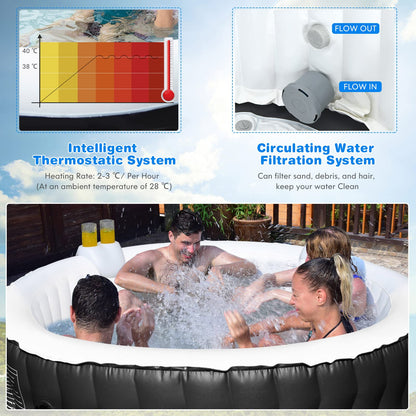 4-6 Person 108 Bubble Jets Outdoor Inflatable Hot Tubs with Headrest