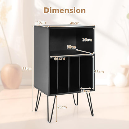 Record Player Stand, Wooden Vinyl Albums Storage Cabinet Holder