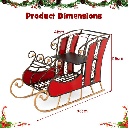 Christmas Santa Sleigh with 2-Tier Storage Shelf