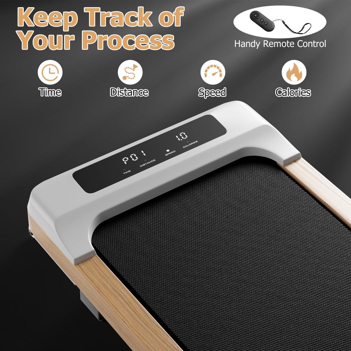 2.25HP Under Desk Treadmill with Remote Control for Home Office