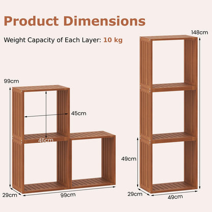 Cube Bookcase Set of 3, Stackable Bookshelf Storage Organizer
