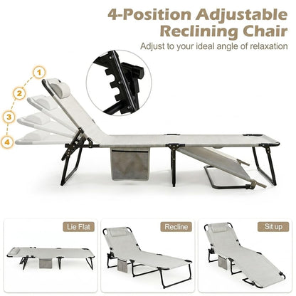 Garden Sunbed Sunbathing Recliner Outdoor Chaise Lounge Chair