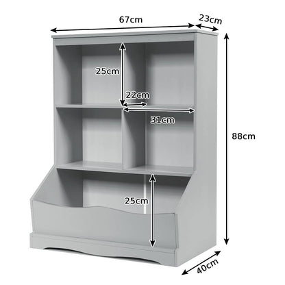 Kids Bookshelf and Toy Organizer