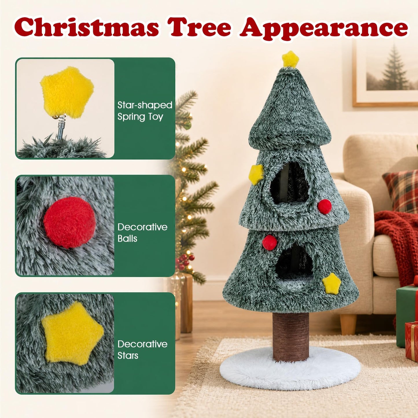 Christmas Cat Tree, Kitten Activity Center