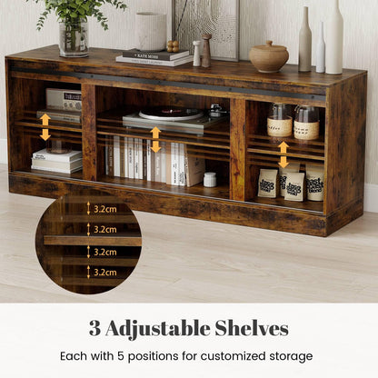 Entertainment Center with Sliding Barn Doors and Adjustable Shelves