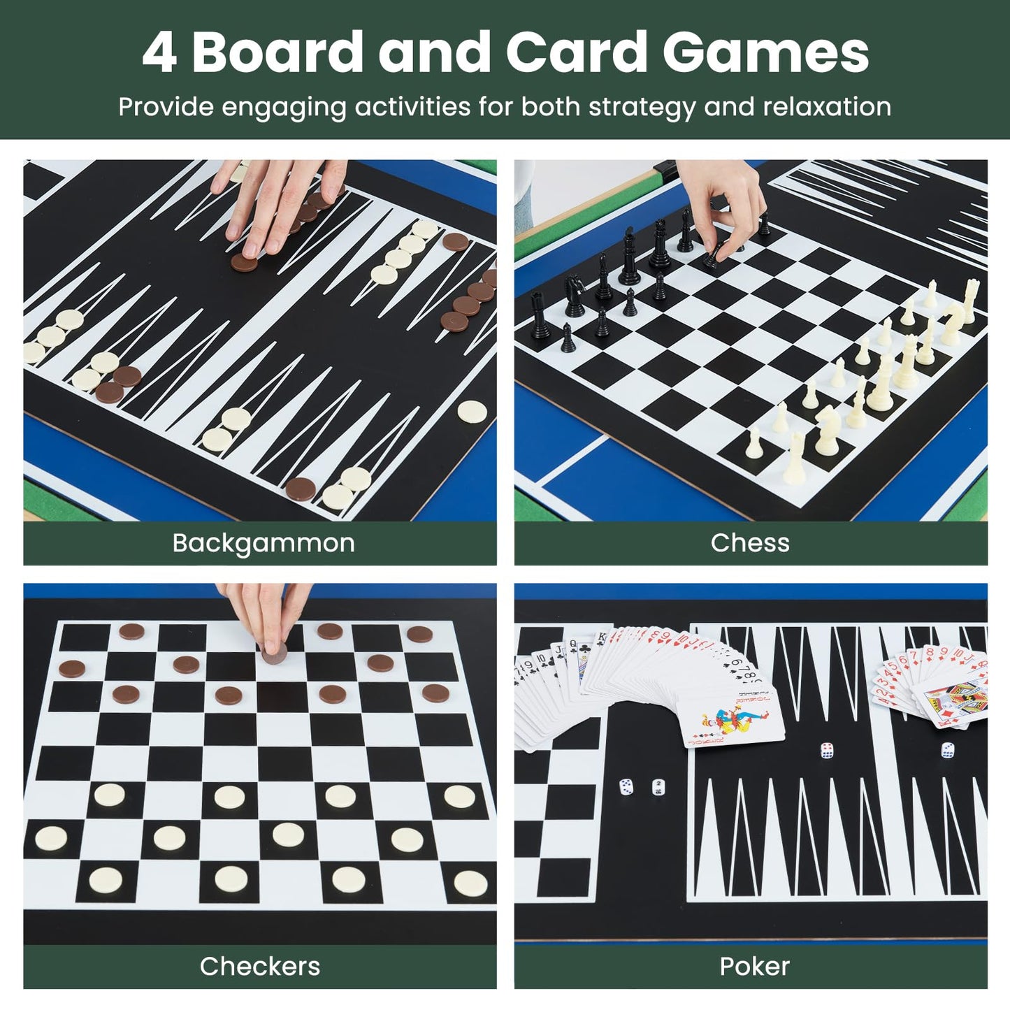 10-in-1 Combo Game Table Set with Foosball and Air Hockey