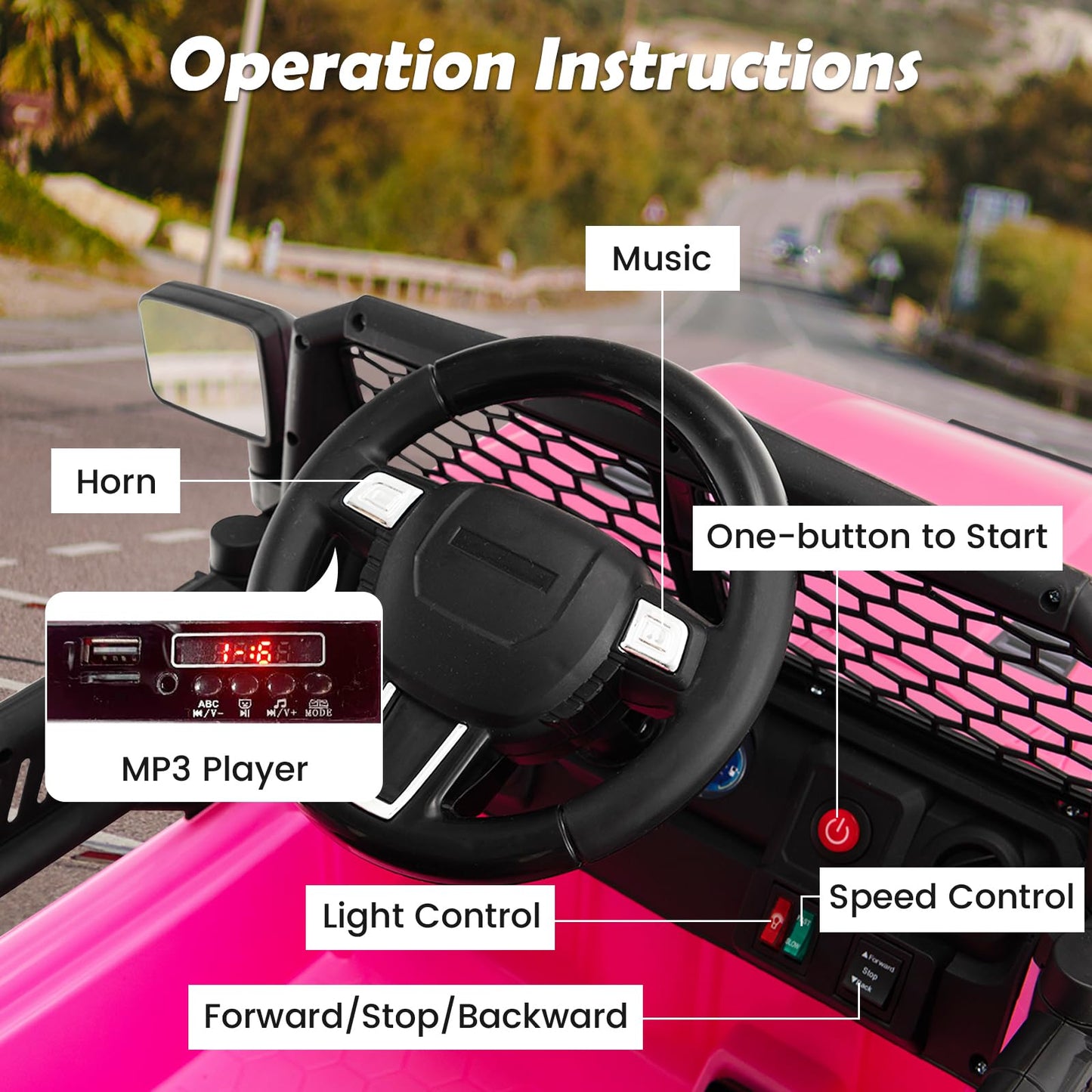 12V Kids Ride on Car with Remote Control and Music